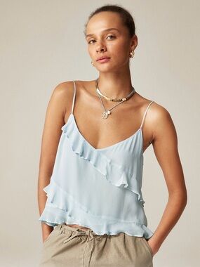 NWT J. Crew drapey ruffled camisole in chiffon size M